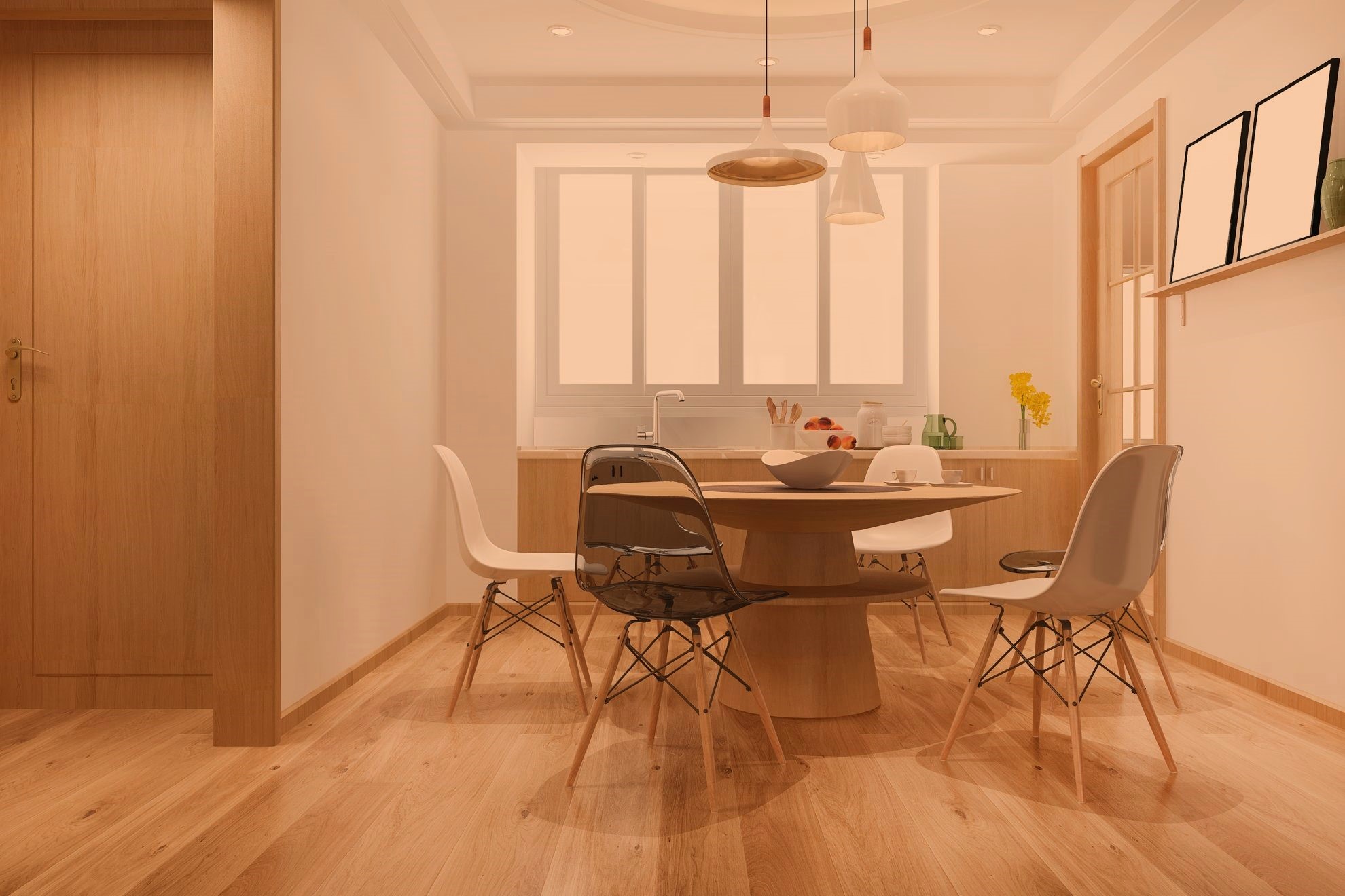 3d-rendering-dining-set-modern-scandinavian-kitchen
